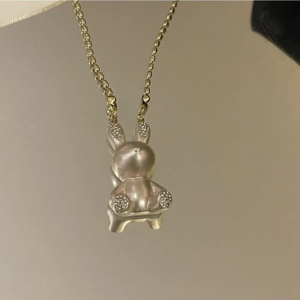 New Rabbit Necklace 19" With Rhinestone Accents - Picture 4 of 6